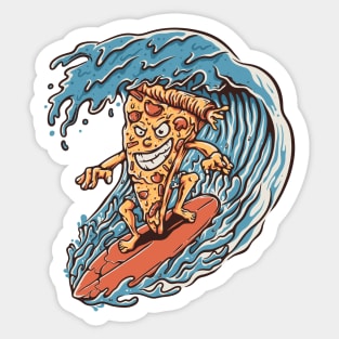 Pizza Surfer Sticker